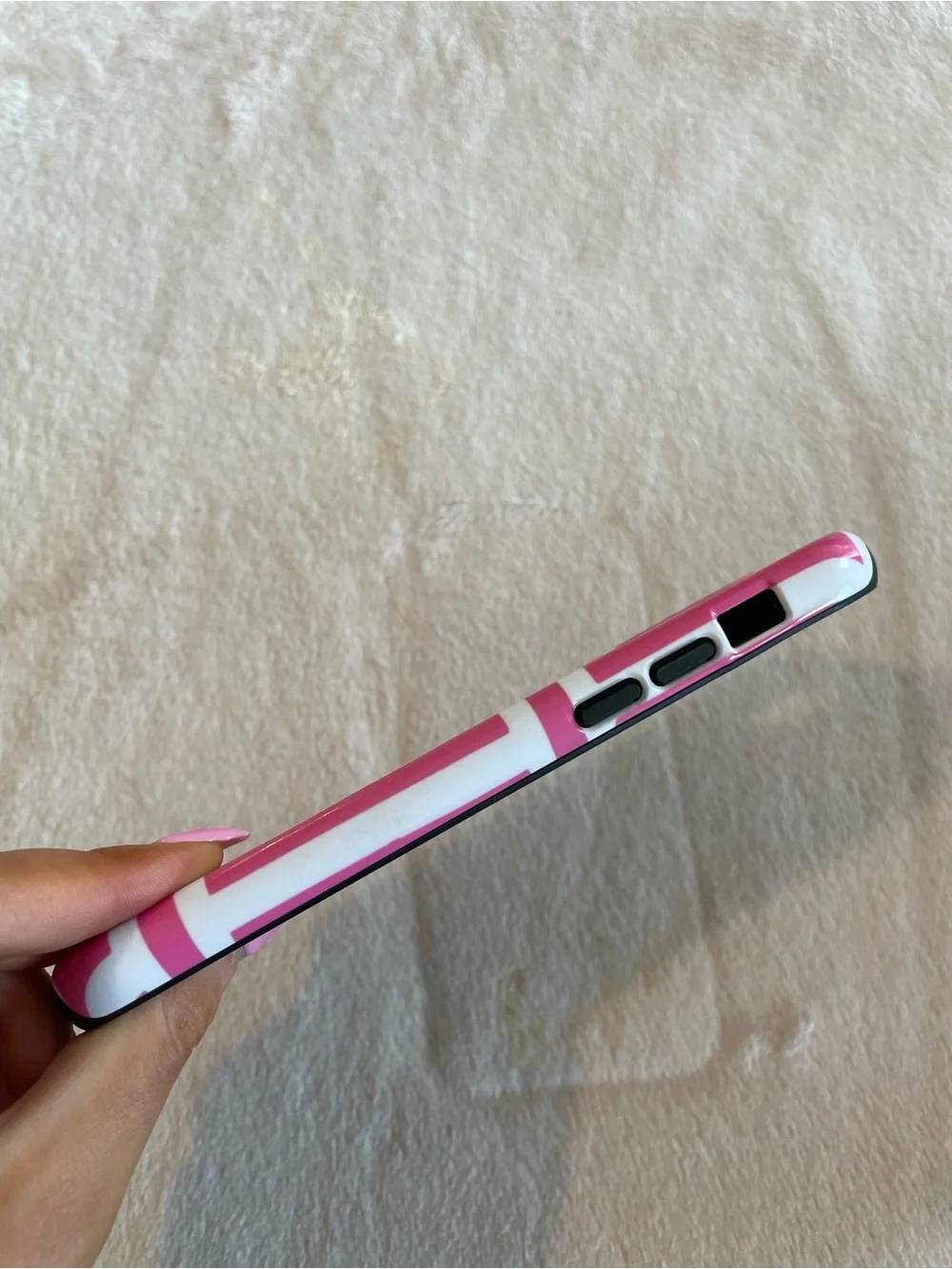 Redbubble Hot Pink and White Geometric Phone Case